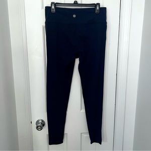 ATHLETA leggings, transcend tight navy, breathable stretch fitted barely there